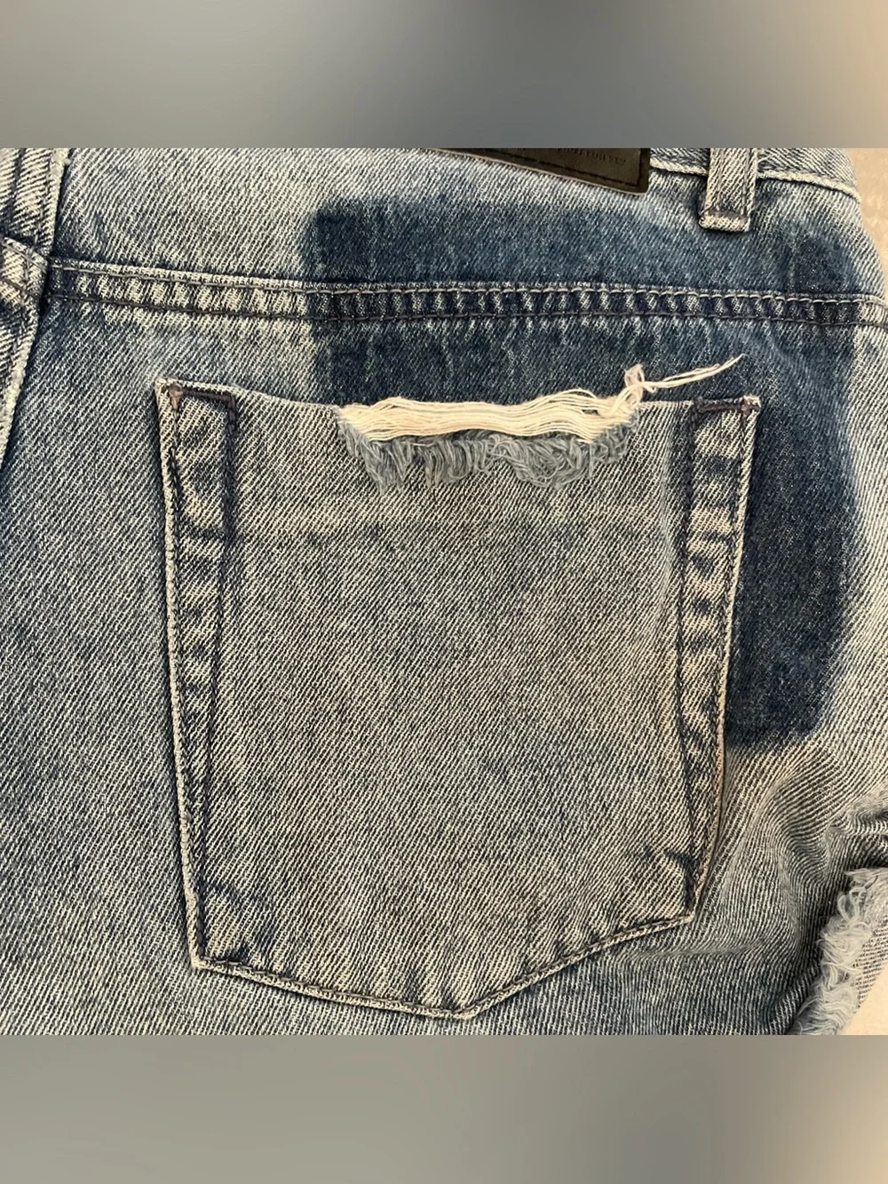 One Teaspoon SZ 24 Bandits Relaxed Fit Long Rise Shadow Pocket Jean Denim Shorts